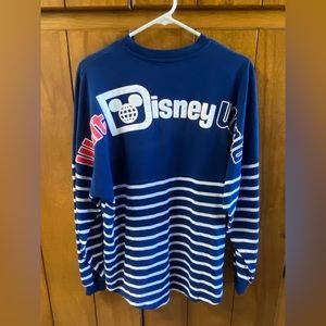 Disney spirt jersey blue and white strips womans s